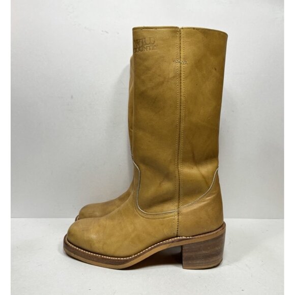 Vintage Wild Country Campus Boots Tall Marbled Leather Square Toe Men’s 9.5 D - Picture 3 of 10